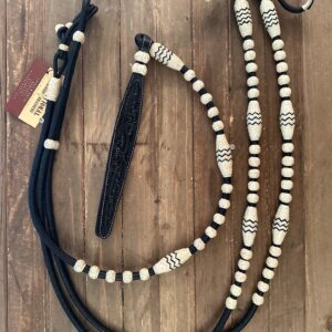 Romal Reins 30 Plait GM Pattern Black Reins