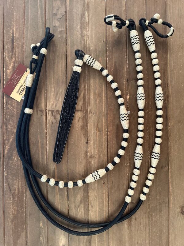 Romal Reins 30 Plait GM Pattern Black Reins