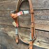 Quality Harness Leather Futurity Browband Headstall With Rawhide Accents CB-AF1 *