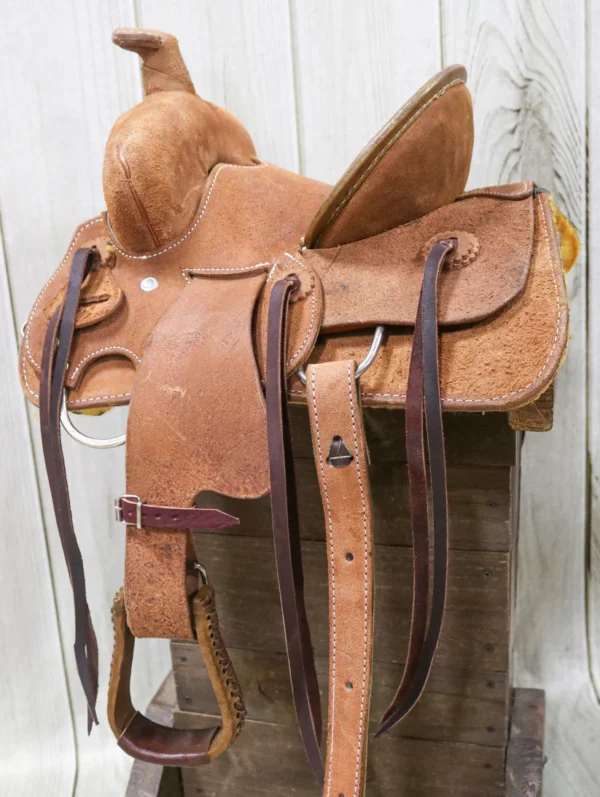 13" High Back Roughout Leather Youth Western Saddle