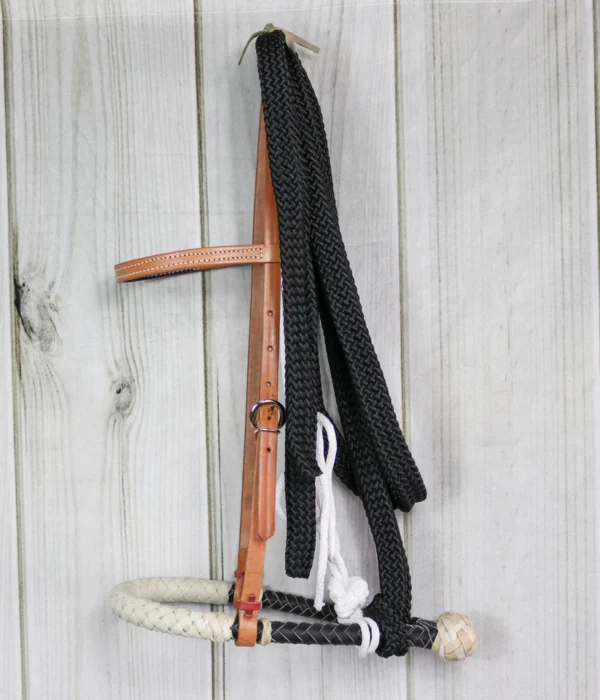 Breaking Hackamore Nylon Reins Cowboy Braided Bosal